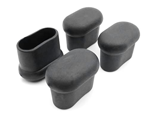 Design61 4 Tappi Di Copertura 40 X 20 Mm Per Tubi Piatti Ovali, Tappo Rinforzato In Pvc Morbido