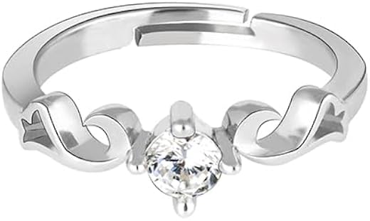 GIVA 925 Sterling Silver Zircon Beachy Waves Ring For Women, Adjustable - Gift for Her (Certificate of Authenticity & 925 ...
