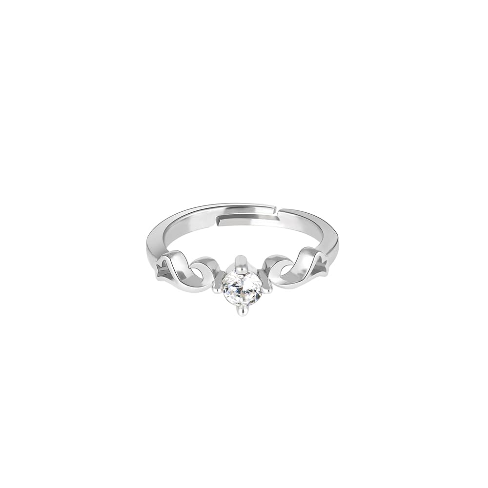 GIVA 925 Sterling Silver Zircon Beachy Waves Ring For Women, Adjustable - Gift for Her (Certificate of Authenticity & 925 Stamp) | 6 Month Warranty