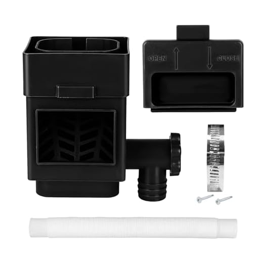Récupérateur d'eau de Pluie Rectangulaire, Système de Collecte d'eau de Pluie, Recuperateur d Eau de Pluie, Kit de Déviateur de Baril de Pluie, avec Tuyau, Vis, Collier de Serrage (Noir)