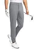 Elegancity Herren Golfhosen Grau Stretchhose Regular Fit Leicht Hose Lang Chinohose Sporthose Mit Taschen L