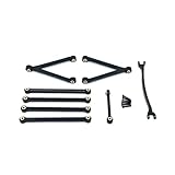 PLOQAZEH RC Car Upgrade Zubehör Für FMS FCX24M 1/24 Metall Für Chassis Links Zugstangen Und Lenkstangen Set RC Crawler Auto Upgrade Teile Zubehör Ersatz(Black)