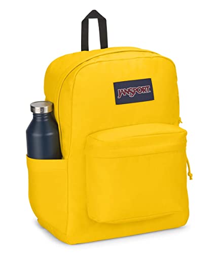 Image of JanSport SuperBreak Backpack - Class, Travel, or Work Bag with Water Bottle Pocket - Lemon