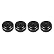 PUSOKEI 4PCS 20 * 8mm Verstärkerfüße aus Aluminiumlegierung, mit Gummiring, Robusten Stoßdämpfer-Verstärkerpads für Stereo-Umgebungsgeräusche(Schwarz)