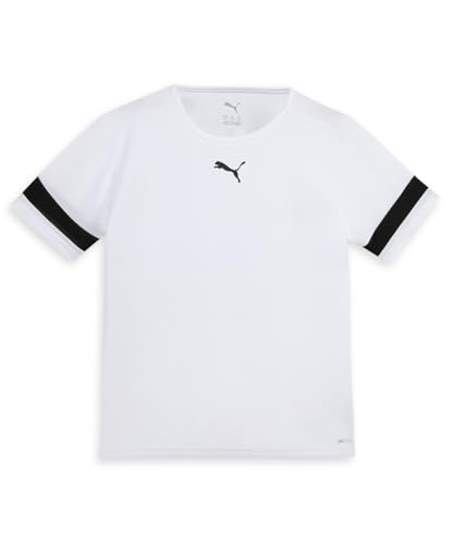 PUMA Unisex Kinder Teamrise Jersey Jr Shirt, Puma White-puma Black-puma White, 140 EU