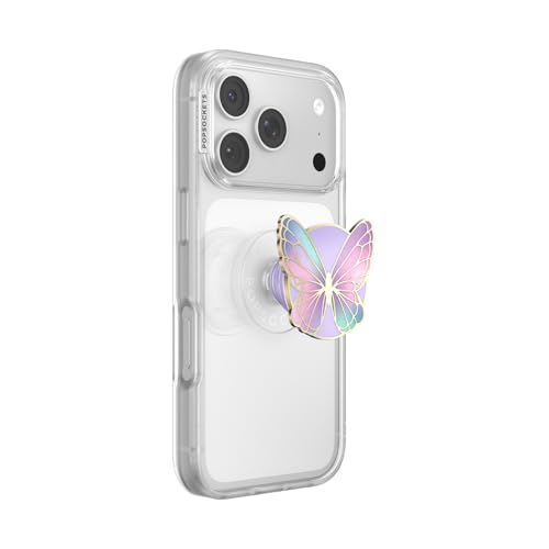 PopSockets PopTop Adhesive Phone Grip with Swappable Top Butterfly - Butterfly Prisim