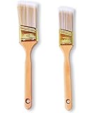 The Shop 1220 Large paint brushes-Set of 2 painting brush for acrylic, chalk and oil paints- great for wall, furniture and canvas, can be use by artist and painters, Tip is angled and fine. Washable