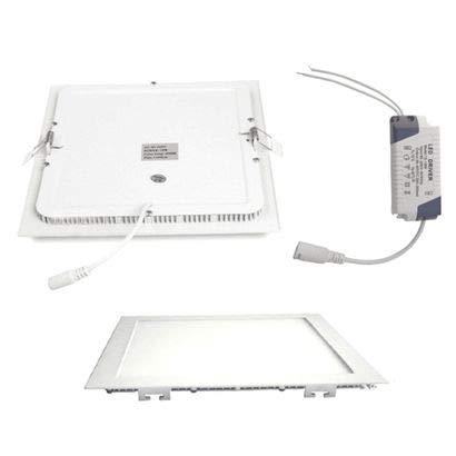 Kit 5 Plafon Luminárias 18W LED Painel Embutir Spot Slim QUADRADO Branco Frio