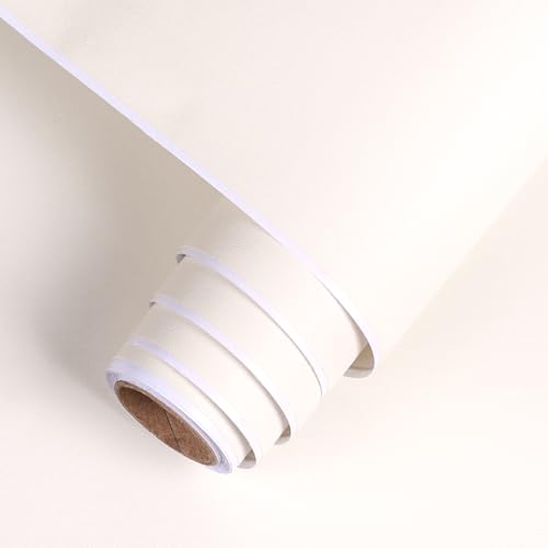 AbaBoorty Solid Soft White Peel and Stick Wallpaper Textured Self Adhesive Removable...