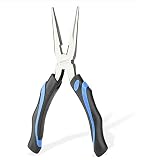 URASISTO 8-Inch Long Needle-Nose Side Cutting Pliers with Heavy Duty Nickel Chromium Steel Construct