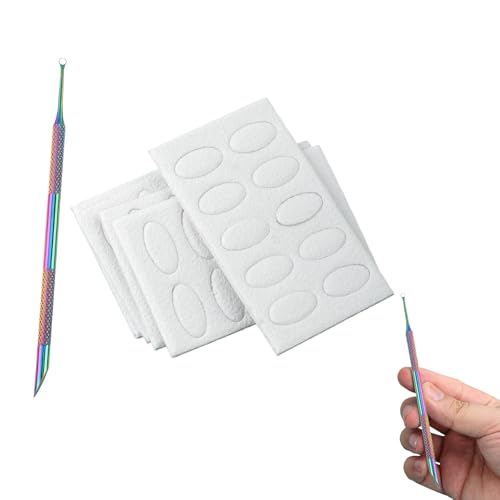 Nagelhautschieber Edelstahl 1 Stück Doppelkopf Manikürestäbchen mit 50 Schleifpapieren, Cuticle Pusher Set für Nagelpflege, Silber, ideal für Maniküre und Pediküre zuhause