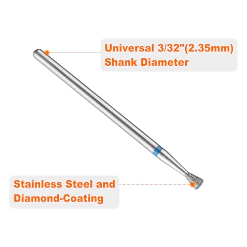 Fresas de Diamante HARFINGTON 8 pcs 120-140 Grit 2.5mm miniatura 4