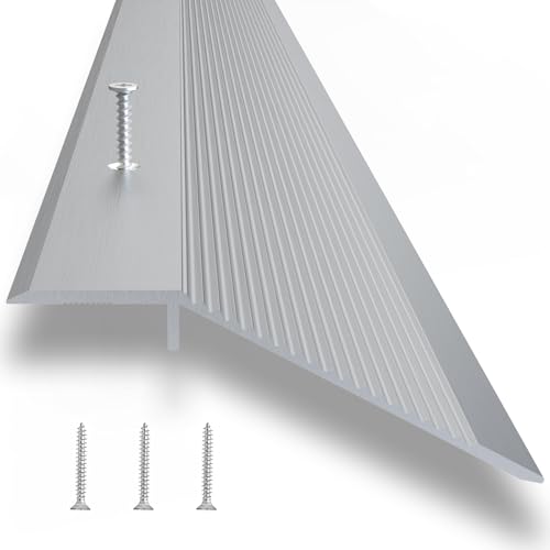 Floor Transition Strip, Aluminum Transition Strips for Doorway Door Threshold Strip Carpet Transition Strip Threshold Ramps for Doorways with 3M Adhesive Backing and Screws