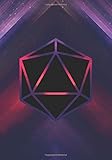 RPG Journal: Mixed paper: Ruled, graph, hex: For role playing gamers: Notes, tracking, mapping, terrain plans: Purple retro polyhedral die design