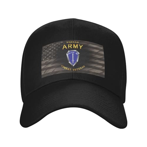 Infantry School ' Follow Me Korean Combat Vet Classic Duckbill Caps for Stylish Sun Protection Black