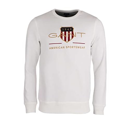 GANT Arkive Shield C-neck sweatshirt för män, Äggskal, XL