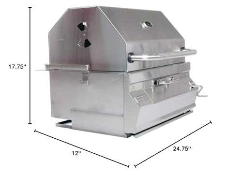 Fire Magic Legacy 24-Inch Built-In Charcoal Grill with Smoker Oven/Hood (12-SC01C-A)