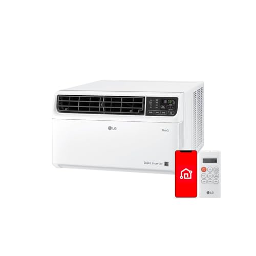 LG 10,000 BTU Smart Window Air Conditioner, 115V, Cools 450 Sq. Ft. for Bedroom, Living Room, Apartment, Dual Inverter, Quiet Operation, Energy Star, works with LG ThinQ, Amazon Alexa and Hey Google