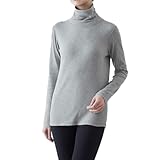 [ベルメゾン] インナーシャツ レディース 長袖 綿 タートルネック あったかインナー ホットコット 杢グレー S