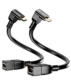 BERLAT 15CM High Speed 90 Degree Mini HDMI Left-Toward Male to HDMI Female Cable Adapter Connector Supports Full HD 4K 1080P 3D Player,(6.0in, Downward Angle) - 2 Pack