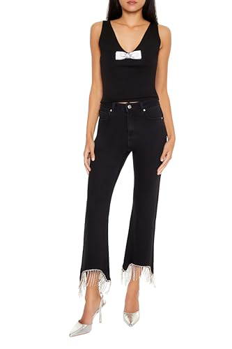 Forever 21 womens Rhinestone Fringe High-rise Jeans