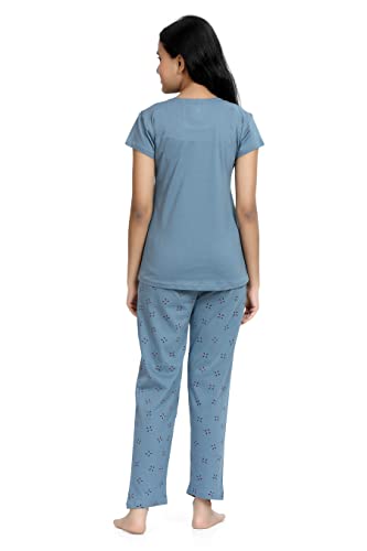 Image of Kids Night Suit for Girls - Cotton Set of Pyjama & T-Shirt Sleepwear - Lightweight & Comfortable Night Wear for Kids