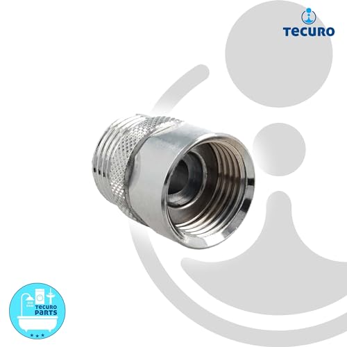 tecuro Verdrehsicherung für 1/2 Zoll Brauseschläuche und Handbrausen aus verchromtem Messing inklusive Gummidichtung