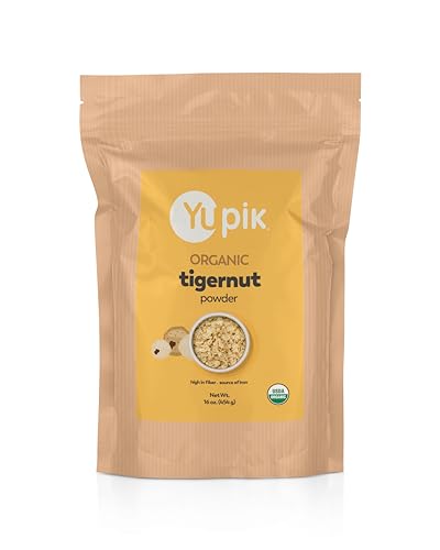 Yupik Organic Ground Tigernuts Powder 1 lb (16 oz), USDA Certified, Gluten-Free, Raw, Vegan, Kosher, Non-GMO, Nutty & Mild Flour, Low-Calorie, Cholesterol-Free, Ideal for Baking & Granola