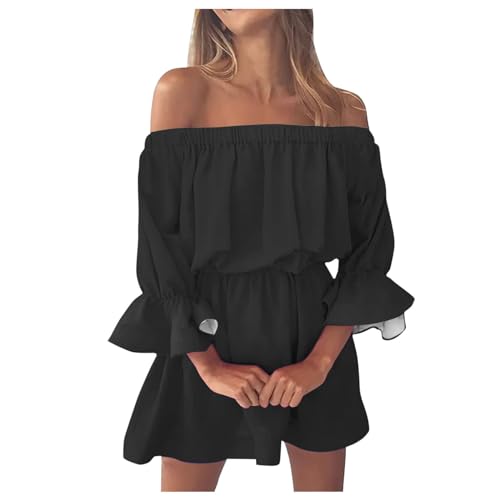 Robe d'été imprimée coupe ample dotée de manches cloche aériennes