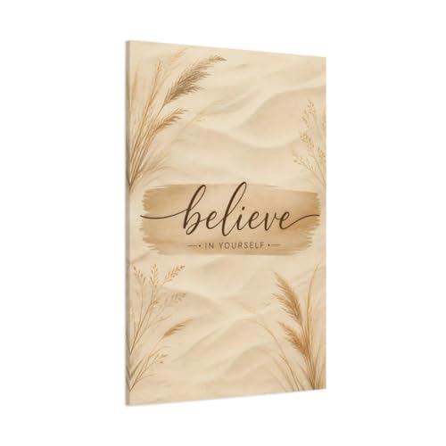 Toile canvas bohème beige de grande taille avec châssis de 3cm