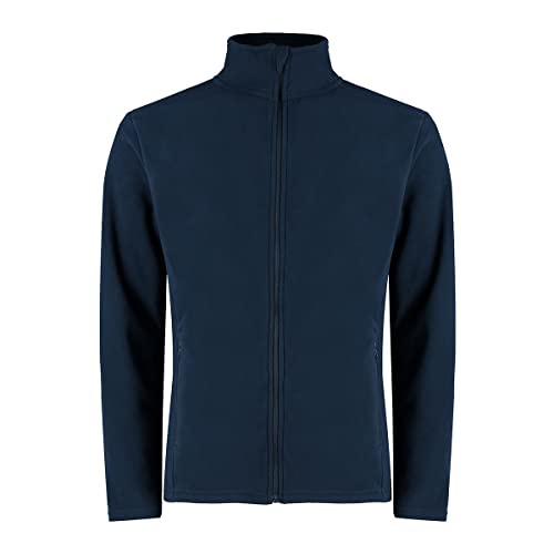 Kustom Kit Men's Corporate Micro Fleece Jacket Cardigan Sweater, Navy, XLG