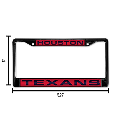 Nfl Rico Industries Houston Texans Black Black Laser Cut Chrome Frame 12" X 6" 12" X 6" Black Laser Cut Chrome Frame - Car/Truck/Suv Automobile Accessory #TOP2