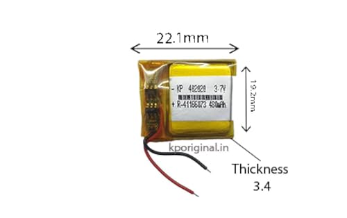 Image of KP Original-402020 3.7V 450Mah rechargeble Battery for W26, W26+ Smart Watch, Bluetooth Speaker, DIY, Toys, Robotics, 450 mAh Battery