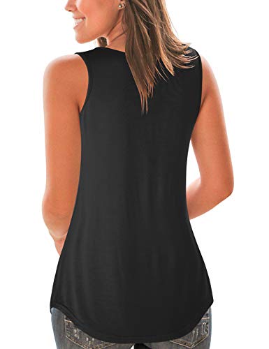 Women's Black Tanks Sleeveless Criss Cross Lightweight Summer Top Tees S - Thumbnail 3