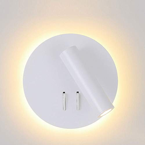 Aplique de pared LED para leer sin molestar con foco giratorio de 360 grados