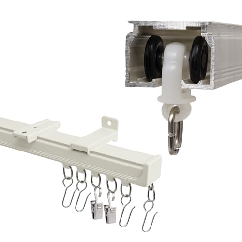 Ceiling Mounted Curtain Track, 3-6 FT Heavy-Duty Aluminum Curtains Rails,