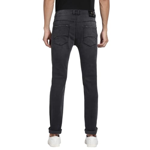 Jean stretch coton ajusté gris foncé Turtle à élasticité maximale