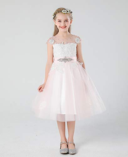 Bow Dream Vintage Lace Flower Embroidery Flower Girl Dress for Formal Wedding Baptism2