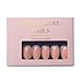 Urban Luxe Nails Premium Press On Nails - Short French Tip Press On Nails with Salon-Quality Finish, 32-Piece Set with Adhesive Tabs, Includes Nail Glue & Prep Tools (French Tip, Rosy Almond)