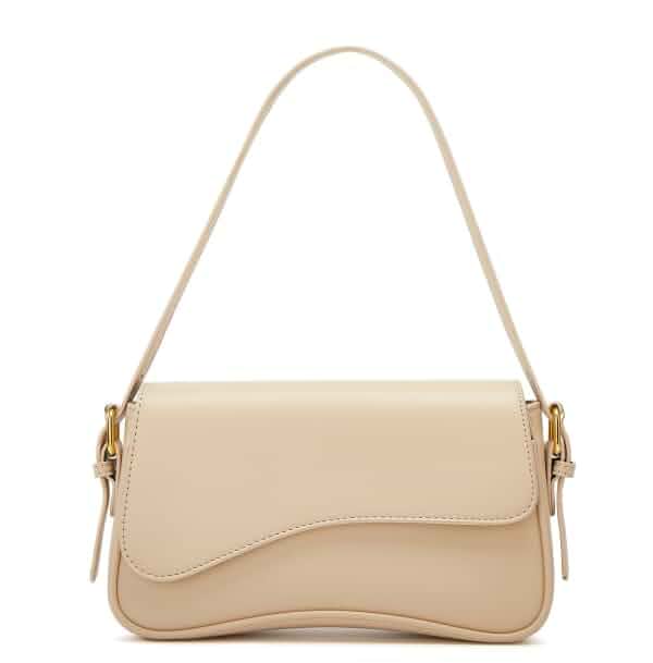 Amszke Shoulder Bag for Women Y2K Crossbody Purse PU Leather Underarm Handbag 2 Adjustable Strap for Daily Commute Travel