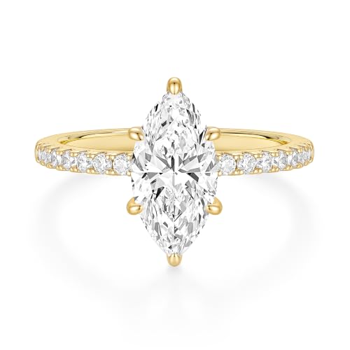 EAMTI Engagement Rings for Women Marquise Cut Travel Wedding Ring Size 9.5