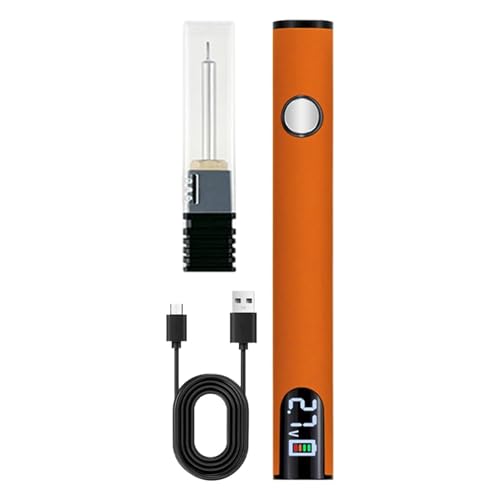 Zynphancer はんだ付けペン キット USB充電式 650mAh ? 3段階電圧調整 デジタル表示 精密溶接 修理ツール (Orange1)
