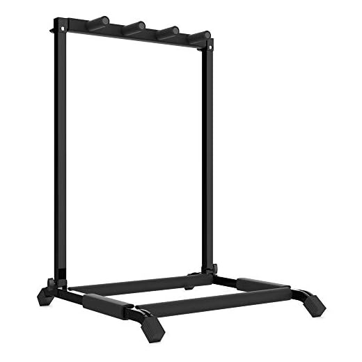 Audibax Multi-Stand 3 - Soporte de Suelo para 3 Guitarras o Bajos - Soporte Compatible con Guitarras Eléctricas y Bajos Eléctricos - Apoyos Rellenos de Espuma - Resistente a los Arañazos