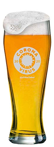 Verre à bière blanche avec gravure de [nom] + logo | Verre à bière blanche Bavière avec motif (Corona) et un nom de votre choix (motif 16)