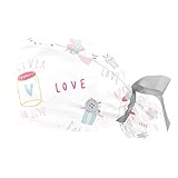 DHH166 2 paquetes de gorras de trabajo con botones, banda para el sudor, gorras quirúrgicas impresas para mujeres, patrón de regalo de amor blanco, multicolor, Talla única