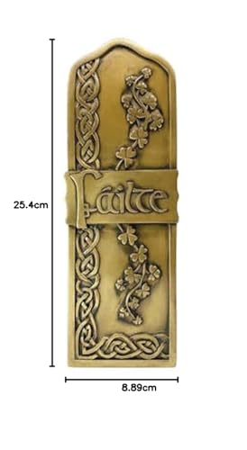 Royal Tara Bronze Failte Wall Hanging Plaque Irish Welcome Handcrafted Shamrock Celtic Spiral Decor Housewarming Gift (H 10" W 3.5") - Image 4