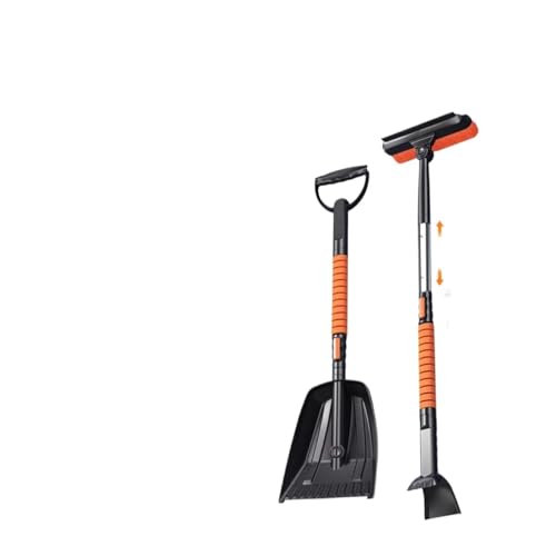 車用アイススクレーパー 冬用氷除去ブラシ シャベルツール 折りたたみ式スノースクレーパー フロントガラス洗車アクセサリー 冬用スクレーピング(5 in 1 snow shovel)