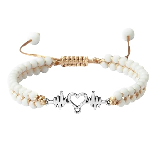 Bracelet en pierre de 4 mm perle de cristal blanche élastique de nature ronde