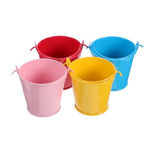 Cabilock Cute Mini Metal Buckets Tin Pails for Popcorn Decorative Party Favors Small Buckets Handle