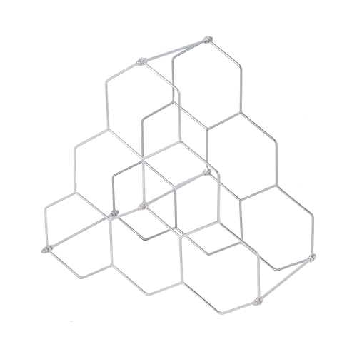 Botellero para 6 botellas de vino cromado y soporte hexagonal modular 2